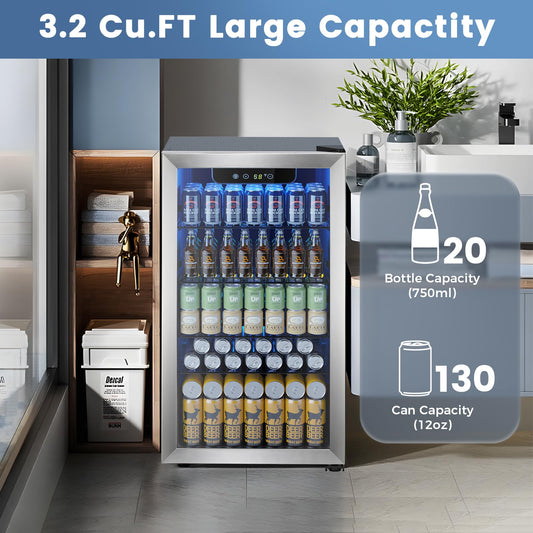 Electactic 130 Can Beverage Refrigerator Mini Fridge