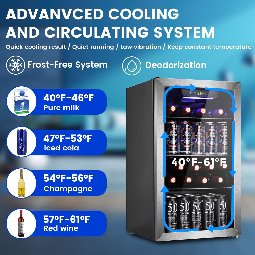 Electactic 130 Can Beverage Refrigerator Mini Fridge