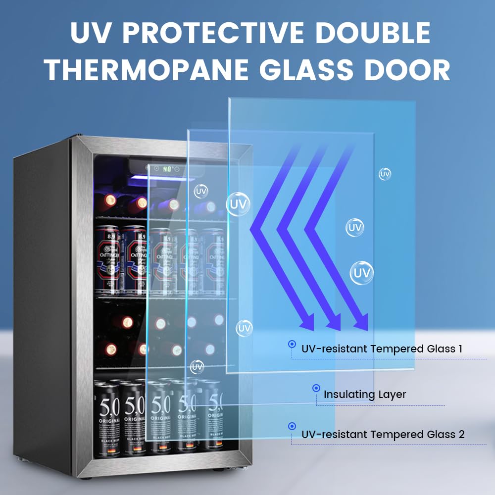 Electactic 130 Can Beverage Refrigerator Mini Fridge