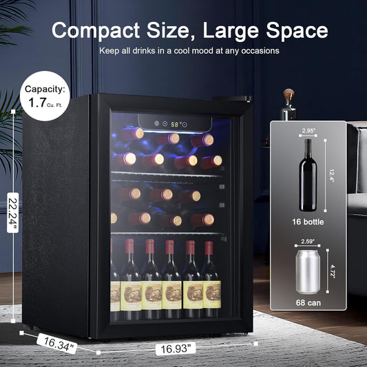 Antarctic Star 16 Bottle 68 Can Wine Cooler Glass Door