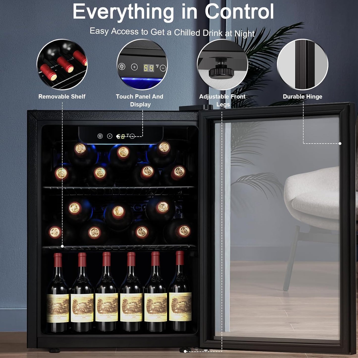 Antarctic Star 16 Bottle 68 Can Wine Cooler Glass Door