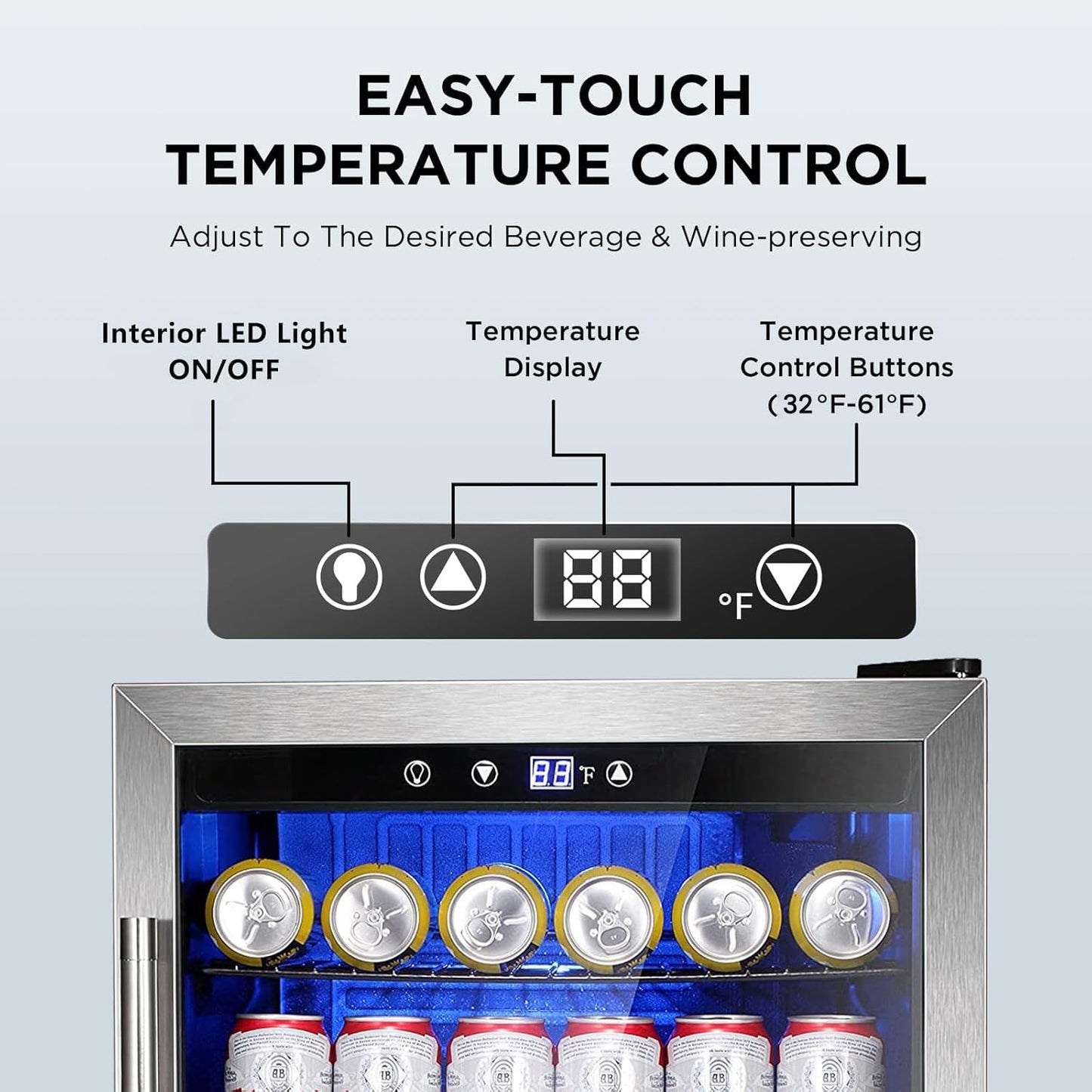 Electactic 130 Can Beverage Refrigerator Mini Fridge